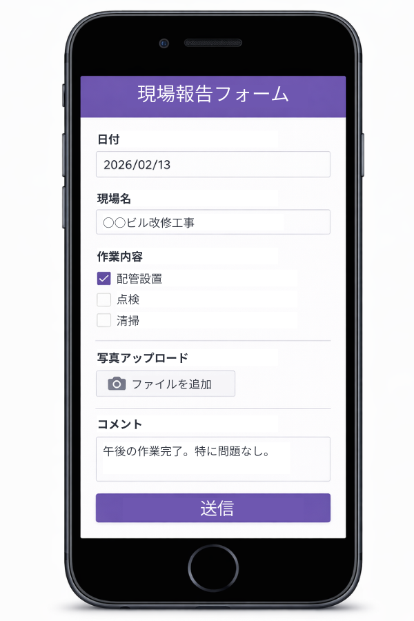 Googleフォームの入力画面イメージ